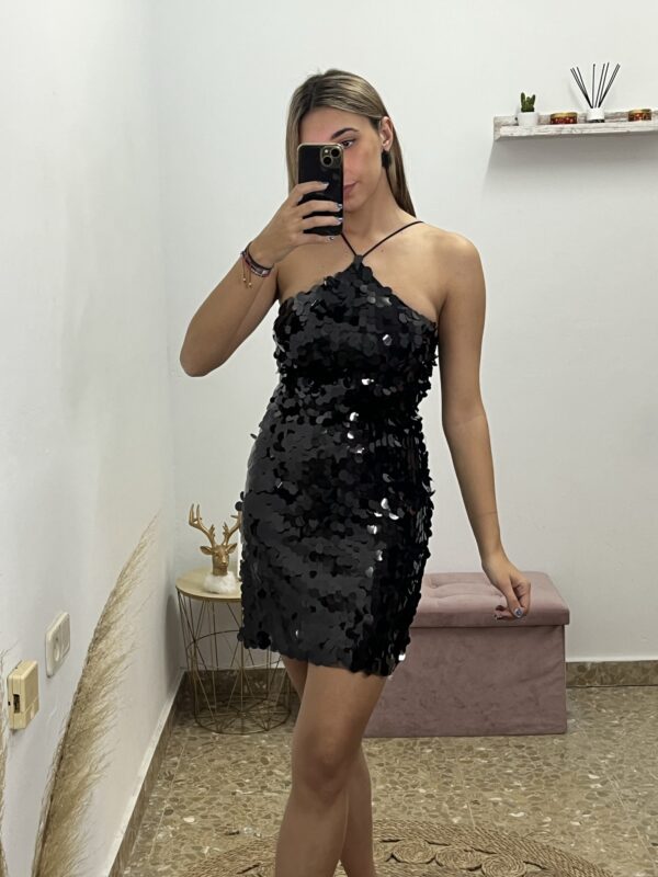 VESTIDO REUS LENTEJUELAS NEGRO