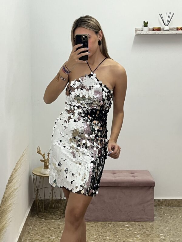 VESTIDO REUS LENTEJUELAS PLATA